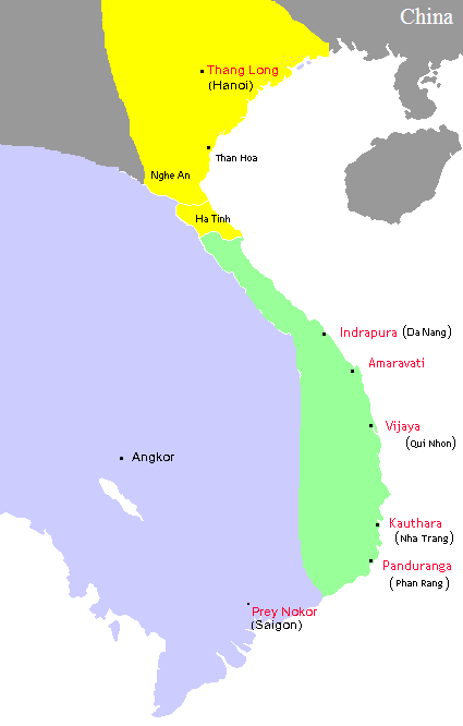 Map of the ancient Kingdom of Champa