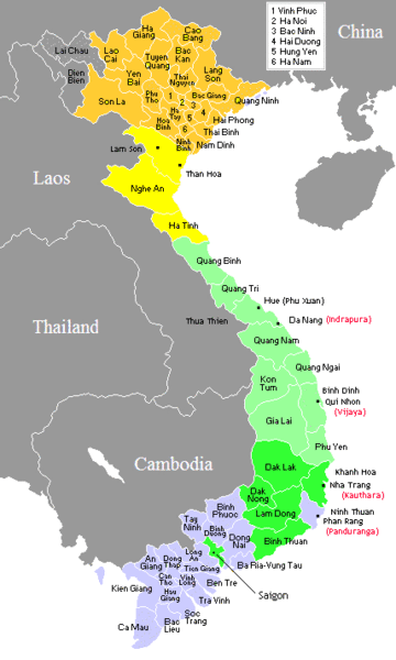 Map of the Vietnam geo-historical expansion